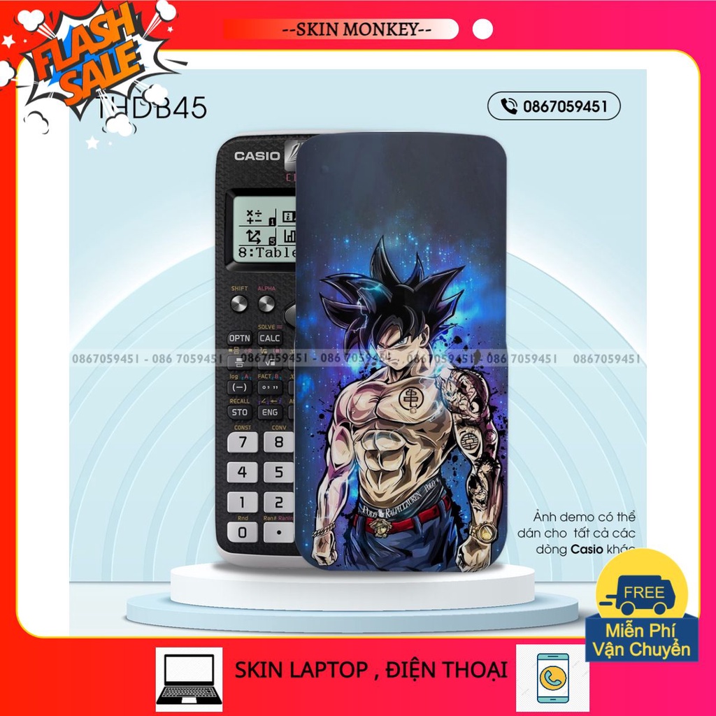 Skin Dán Máy Tính Học Sinh Casio 580, Casio 570, Casio 570-2nd In Hình Dragon ball ( Gồm Mặt Nắp + Mặt Lưng)
