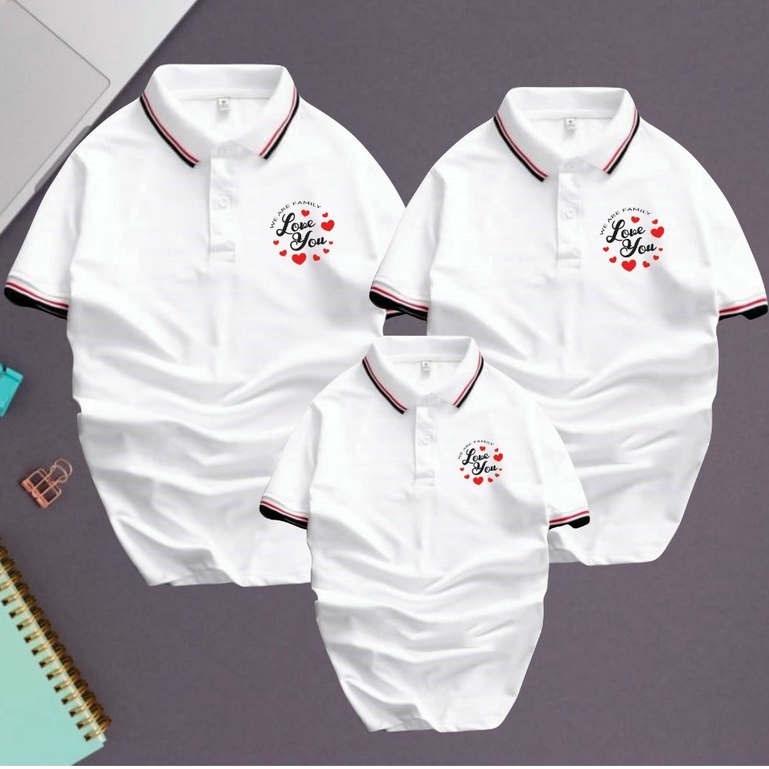 Áo Gia Đình Có Cổ . Chất Liệu Thun Poly Thái 4 Chiều Đủ Size Cho Tất Cả Các Thành Viên Trong Gia Đình Từ 8 Đến 100kg .