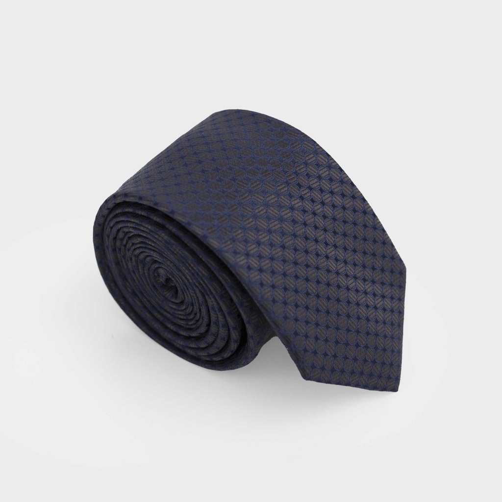 Cà vạt nam ARISTINO màu xanh tím than in họa tiết chấm tròn lịch lãm, sang trọng - ATI02202