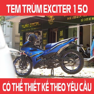 Tem Trùm Exciter 150 Nhôm Tím Đẹp - Đổi màu sắc và họa tiết theo yêu cầu
