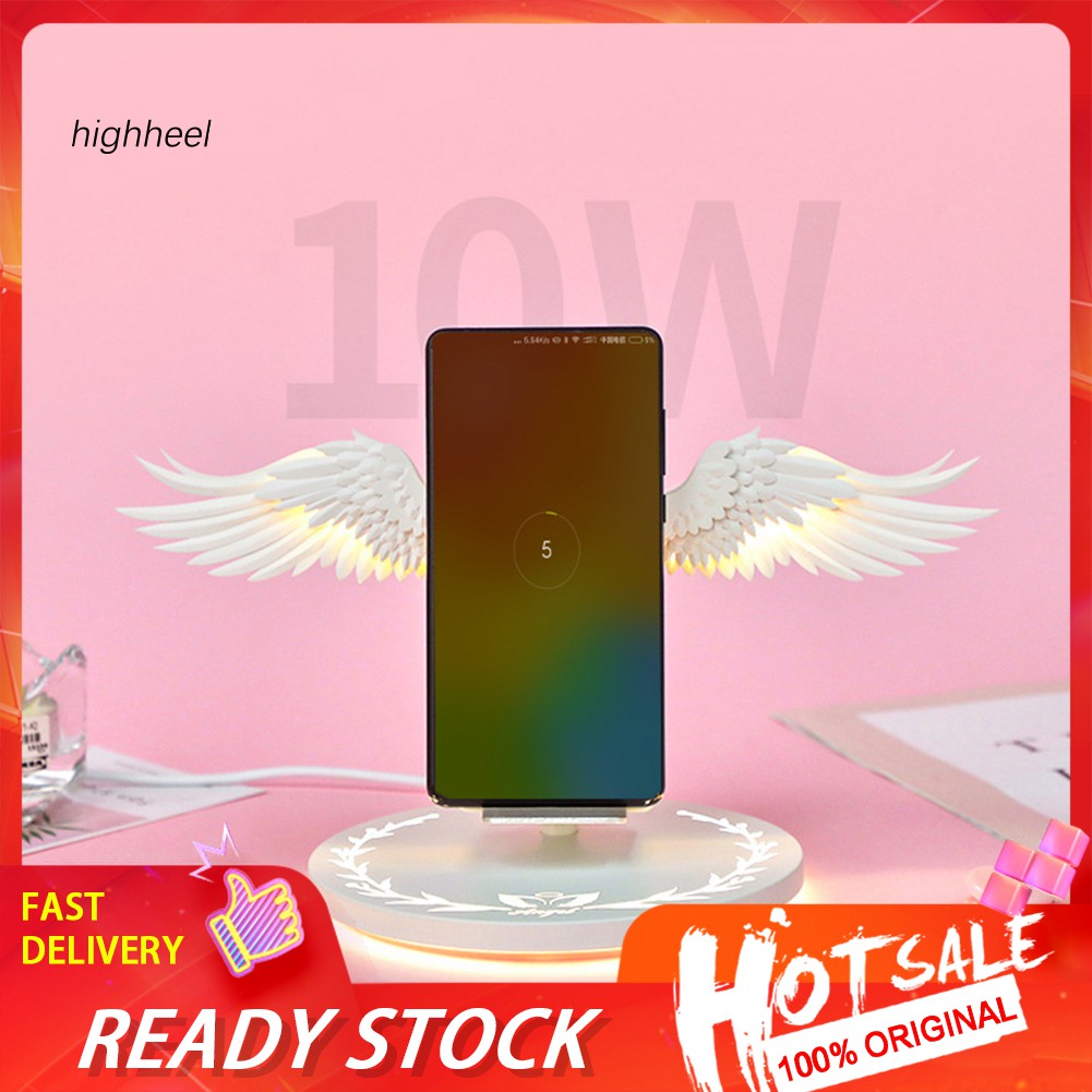 【OPHE】10W Angel Wing Wireless Charging Dock Mobile Phone Charger for Huawei iPhone