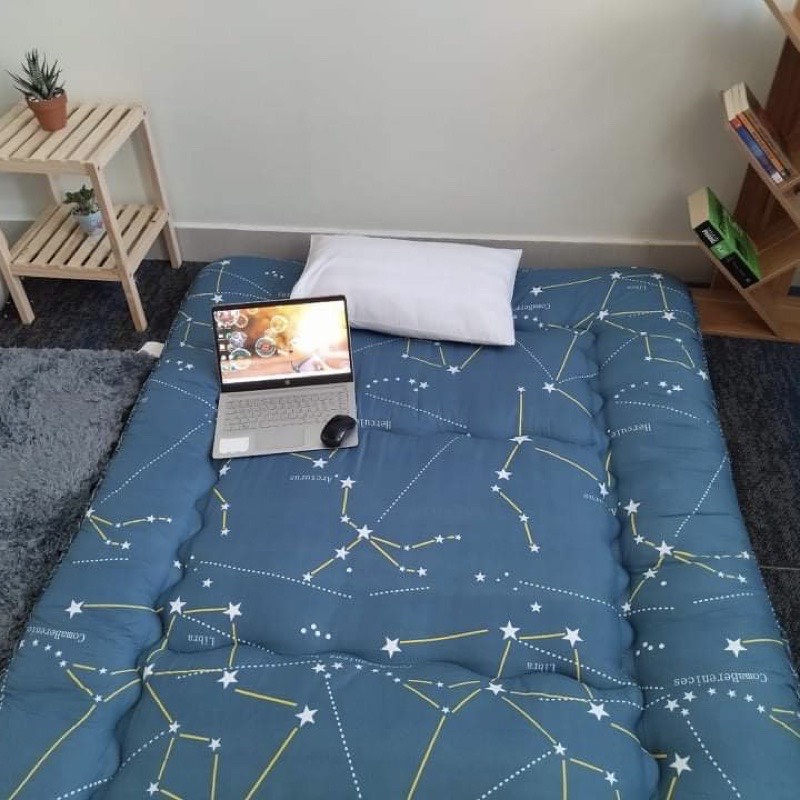 Topper Nệm Bông Gòn Xuất Nhật, Đệm Ngủ Trải Sàn Size 1m x 2m, 1m4 x 2m, 1m6 x 2m, 1m8 x 2m