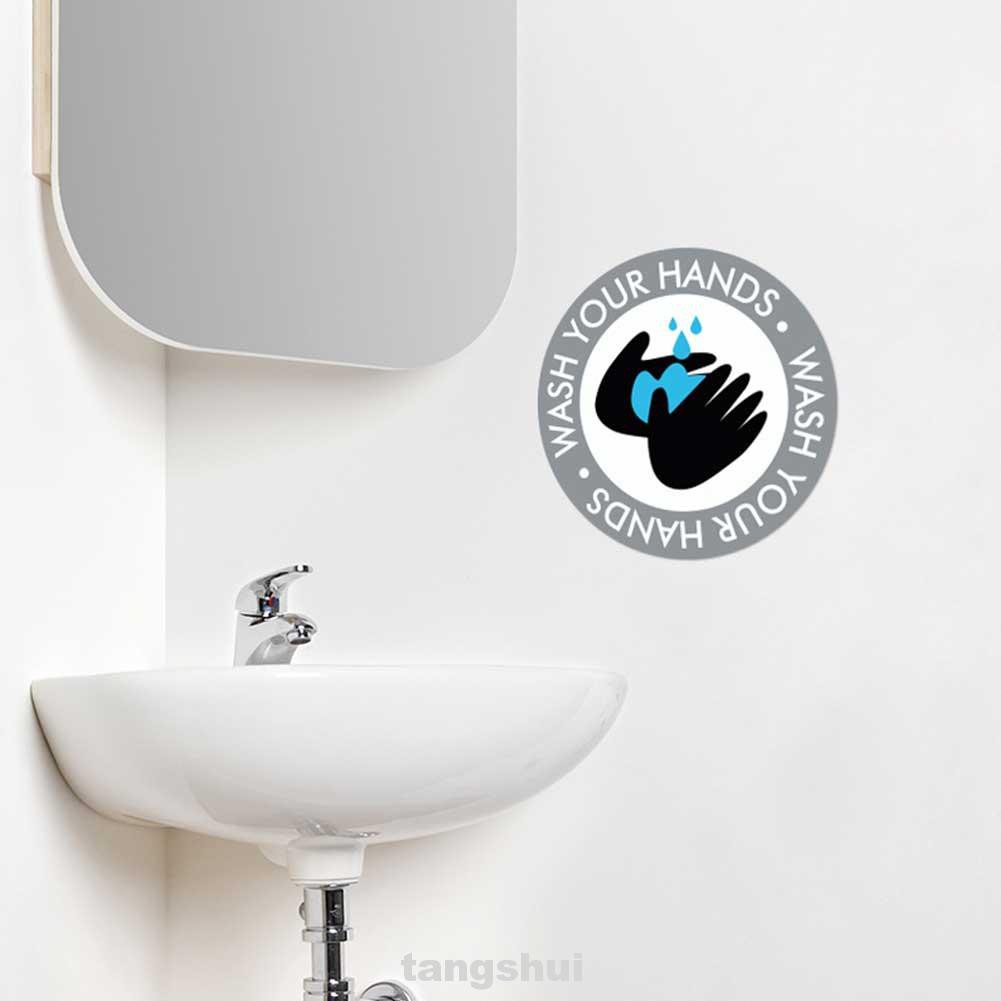 Nhãn dán PVC tròn có thể tháo rời nhắc nhở rửa tay đa năng cho siêu thị/ bệnh viện/ phòng tắm/ nhà vệ sinh công cộng