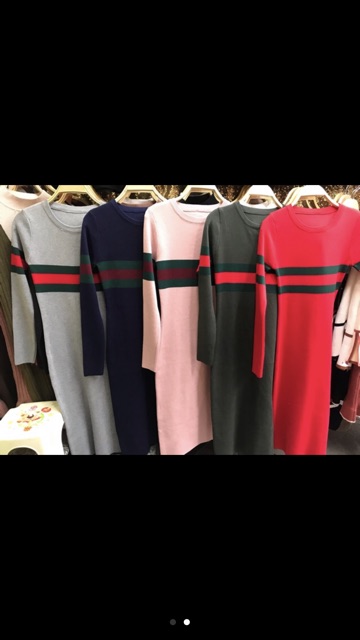 [Mã WAMST112 giảm 25k đơn 150k] Đầm len body pha vạch gucci | BigBuy360 - bigbuy360.vn