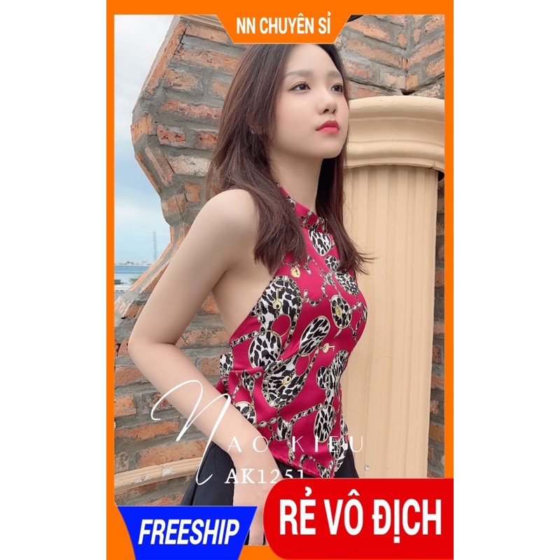 ÁO YẾM HỞ LƯNG IN HOẠ TIẾT AK1252 🔆ẢNH THẬT🔆 ÁO YẾM CỘT NƠ SAU 🔆 ÁO YẾM HOT HIT 2021 🔆 ÁO HỞ LƯNG | BigBuy360 - bigbuy360.vn