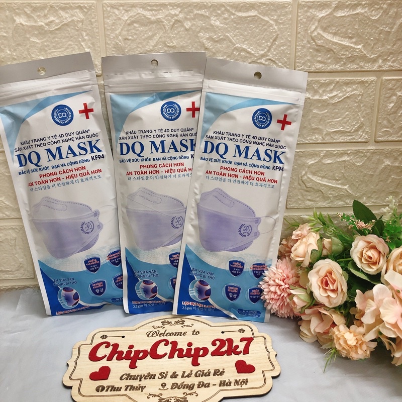 (4D)Khẩu trang y tế 4D mask công nghệ KF94 Hàn túi 5 cái