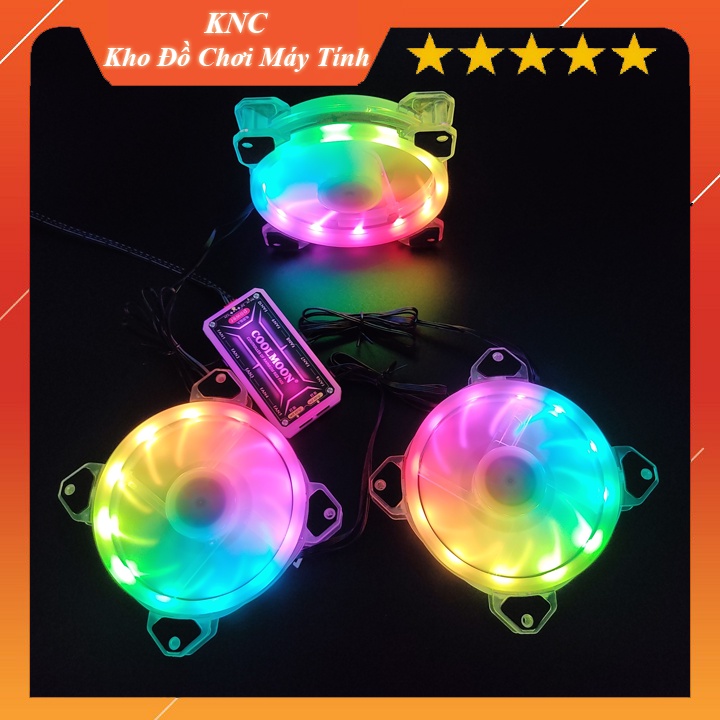 Quạt Tản Nhiệt Máy Tính K5 Fan Case Kích Thước 12cm Led RGB Đồng Bộ Hub Quạt Coolmoon