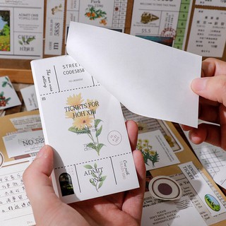 Tập 50 tờ giấy note dạng ticket cổ điển