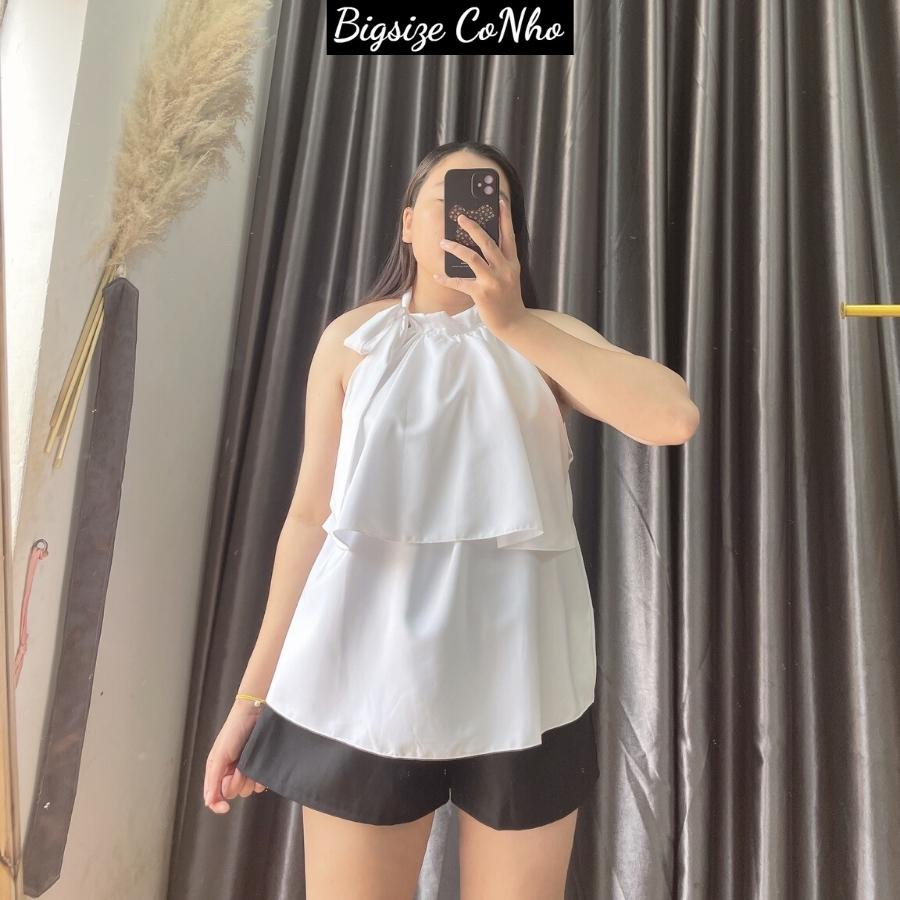 Áo yếm Bigsize nữ hai tầng dáng dài sát nách cách điệu phía trước AT12