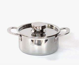 Nồi inox 304 Fivestar 3 lớp đáy liền quai bẹt 16cm nắp inox