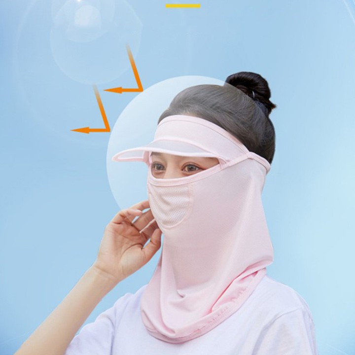 Khăn Mũ Chống Nắng SUNI UV CAP - Vải Lụa Lạnh Giảm Nhiệt Trời Nắng