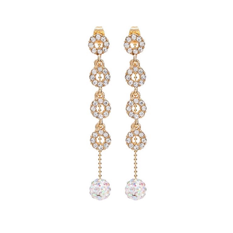Crystal Rhinestone Tassel Earrings Women Fashion Long Drop Earrings