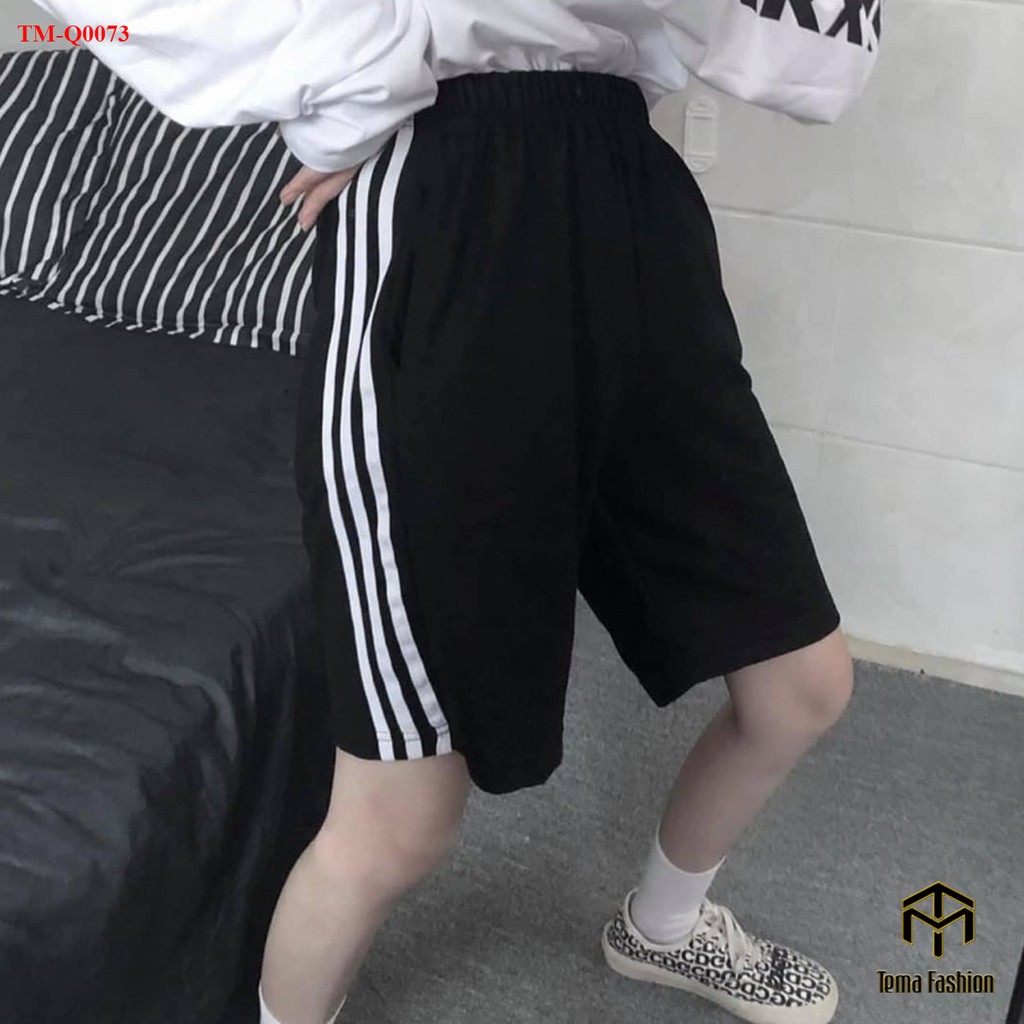 [Mã FAMAYWA giảm 10K đơn 50K] Quần đùi nữ TEMA - quần short lửng nữ cạp chun kèm dây kẻ 3 sọc siêu xinh | BigBuy360 - bigbuy360.vn