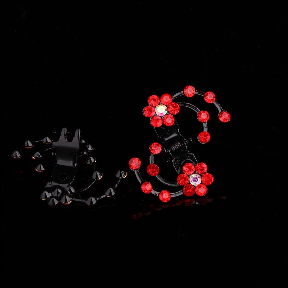 Bộ 6 kẹp tóc càng cua HAIMEIKANG thiết kế mặt bông hoa đính đá xinh xắn thời trang dành cho nữ