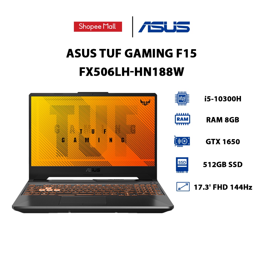 Laptop ASUS TUF Gaming F15 FX506LH-HN188W i5-10300H |GeForce GTX 1650 4GB