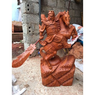 Tượng quan công cầm đao cưỡi ngựa 40cm