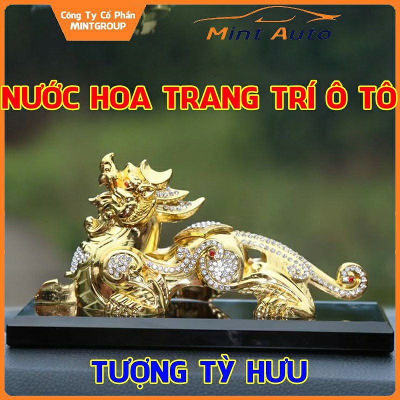 Tượng Tỳ Hưu Phong Thủy Kiêm Bình Đựng Nước Hoa Trang Trí Taplo Xe Hơi