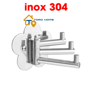 Móc áo 3 chia inox 304 bc-2 hình bông hoa toro home, cam kết inox chuẩn 304