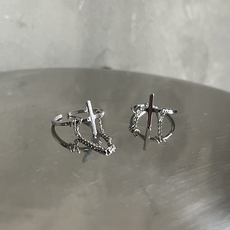 NHẪN CROSS XÍCH THÉP TITAN KHÔNG GỈ