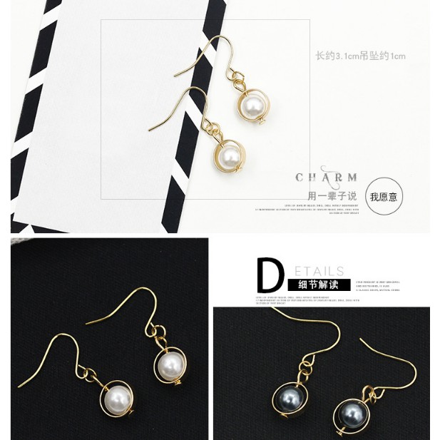 Bông tai viên ngọc thời trang vành tròn