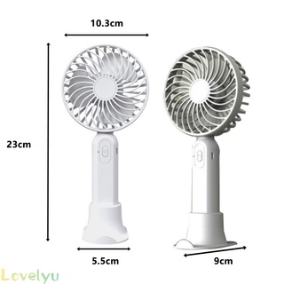 ◀READY▶Handheld Fan With Desk Stand White USB Rechargeable Battery Portable Mini Fan# Good Quality
