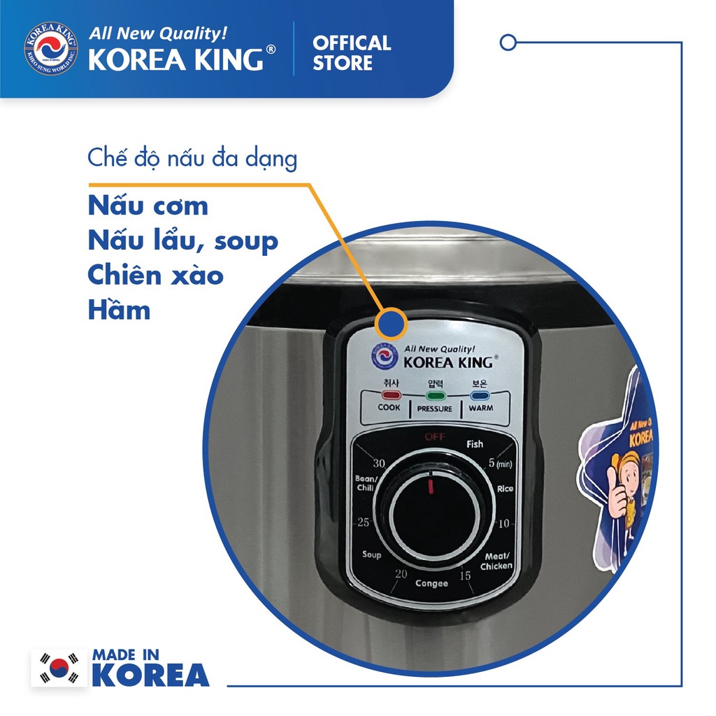 Nồi áp suất Korea King PEPC-60STSN Cao Cấp Tiện Lợi