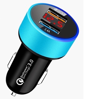 Tẩu Sạc Kỹ Thuật Số Hai Cổng USB 3.1a Màn Hình Kỹ Thuật Số Mới Cho Xe Hơi