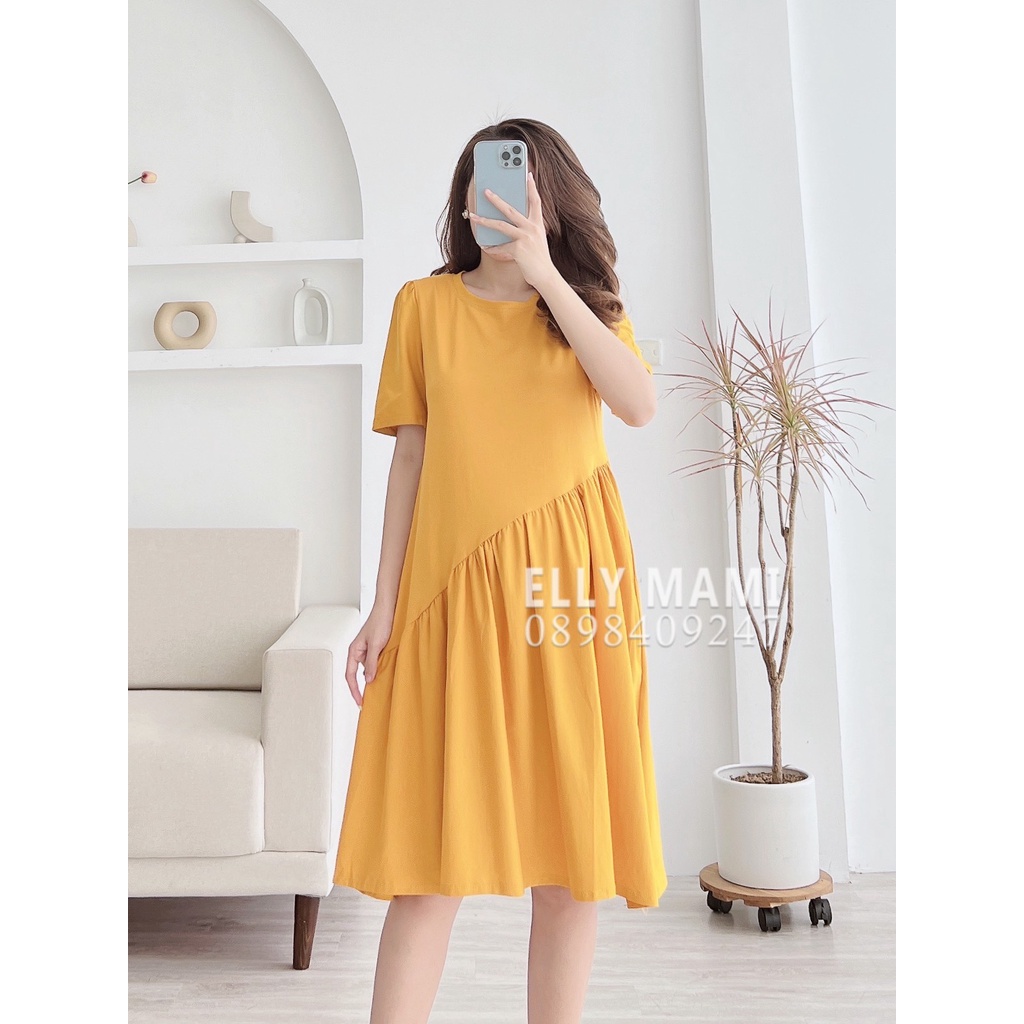 ( 40kg - 85kg ) Đầm Thun Bầu , Suông Đuôi Cá Chéo Form Dễ Mặc Thoải Mái Suốt Thai Kì &amp; Sau Sinh Thiết Kế Cao Cấp