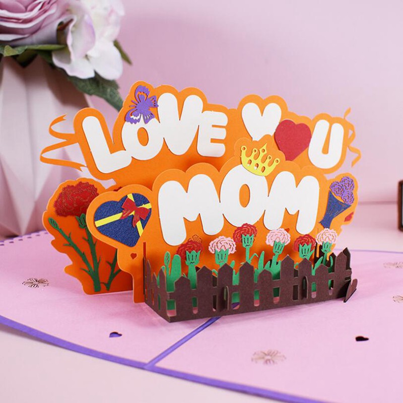 New Stock 3D Pop-Up Mothers Day Cards Gifts Happy Mother's Day Carnation