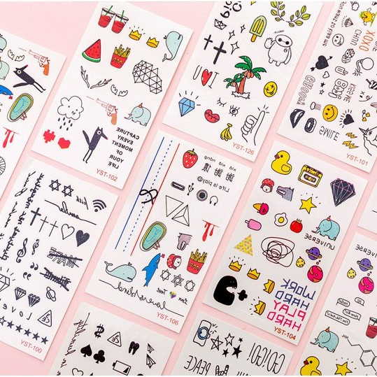 &lt;Ảnh Thật Shop Chụp&gt; Bộ 1 Tấm Sticker Hình Dán Hoạt Hình Dán Trang Trí Sổ Tay Nhật Ký Điện Thoại Khay Đựng Bút D030