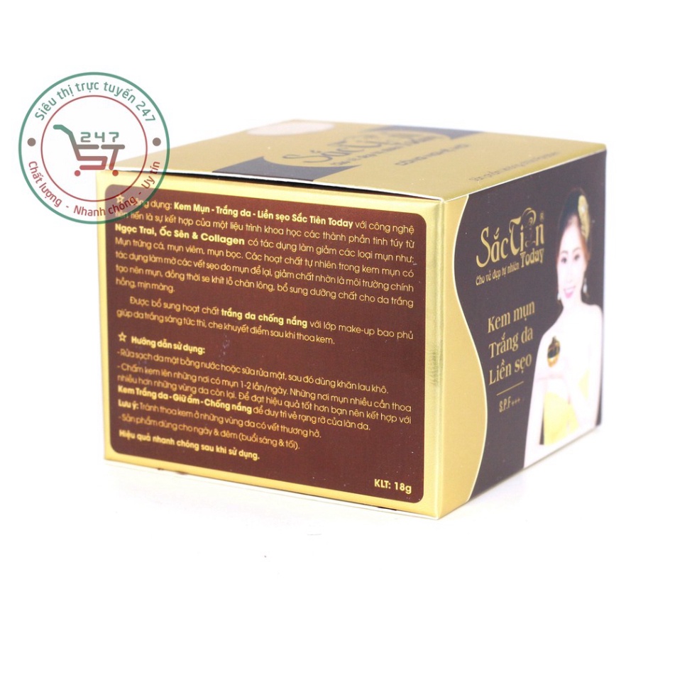 Kem Sắc Tiên giảm Mụn Trắng da liền Sẹo ban ngày và ban đêm