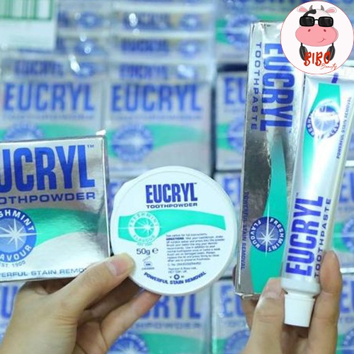 [Có sẵn] Combo Kem đánh răng Eucryl 62g + Bột tẩy trắng răng Eucryl 50g