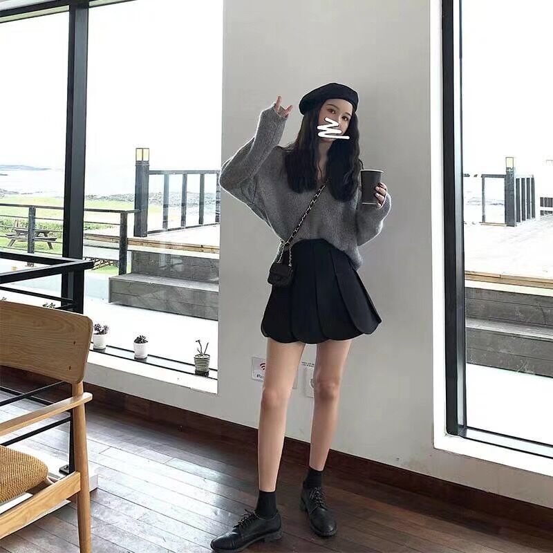 Áo Sweater Cổ Chữ V Phong Cách Hàn Quốc Thanh Lịch Cho Nữ