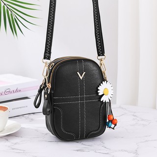 Túi Đeo Chéo Mini Đựng Điện Thoại Thời Trang Da Mềm T26V Màu Đen
