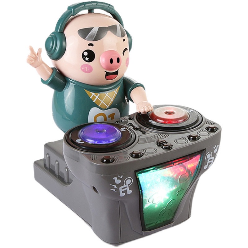 Đồ Chơi Trẻ Em Chú Heo Chơi DJ Năng Động Siêu Dễ Thương Nhảy Theo Nhạc Và Đèn(Kèm Pin+Tô vít mở)