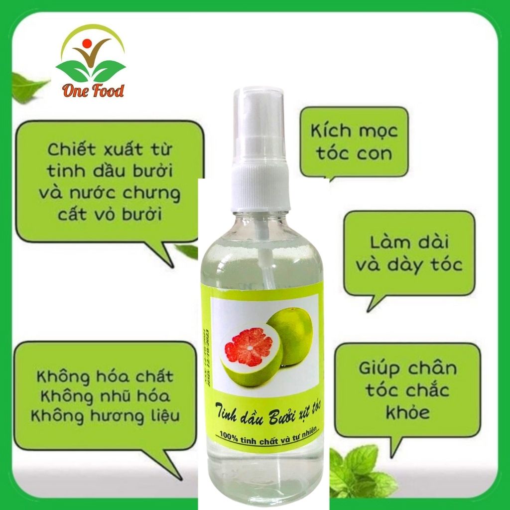 Tinh Dầu Bưởi Chính Hãng , Xịt Tóc tinh dầu bưởi (Kích Mọc Tóc, Dài Nhanh Bóng Mượt Giảm Gãy Rụng), OneFood68