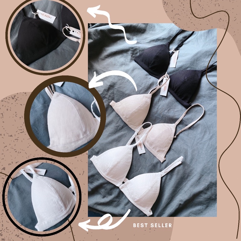 Áo lót brallete cài trước chất vải sợi tự nhiên thoáng mát - Simple Bra -  Hàng Handmade - The Heidi | WebRaoVat - webraovat.net.vn