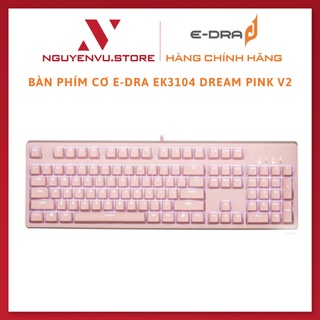 Bàn phím cơ e-dra ek3104 dream pink v2 - hàng chính hãng