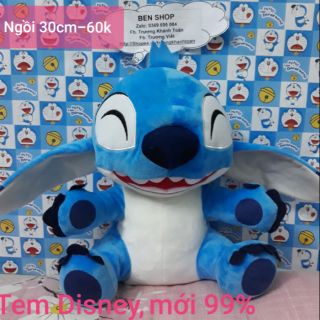 Stich cười màu xanh dương nhạt, size 30cm, mới tinh(hình thật, có clip)💟💟💟