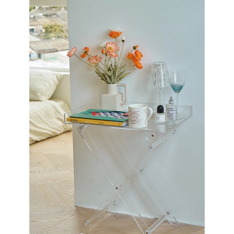 Bàn gấp trong suốt tiện lợi phong cách hiện đại, decor Forher.since1998