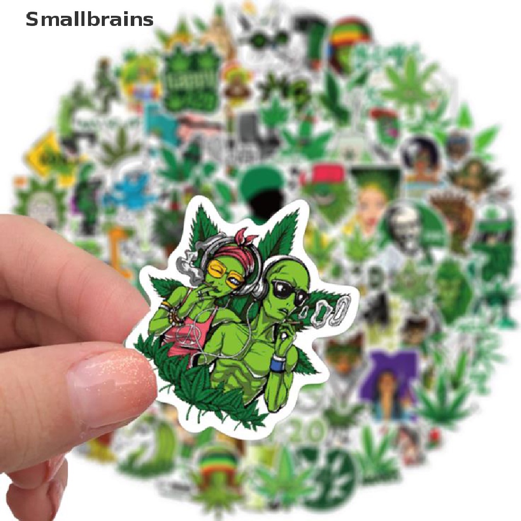 Set 100 Miếng Dán Graffiti Hình Lá Đa Sắc Dùng Trang Trí Mũ Bảo Hiểm Laptop Ván Trượt