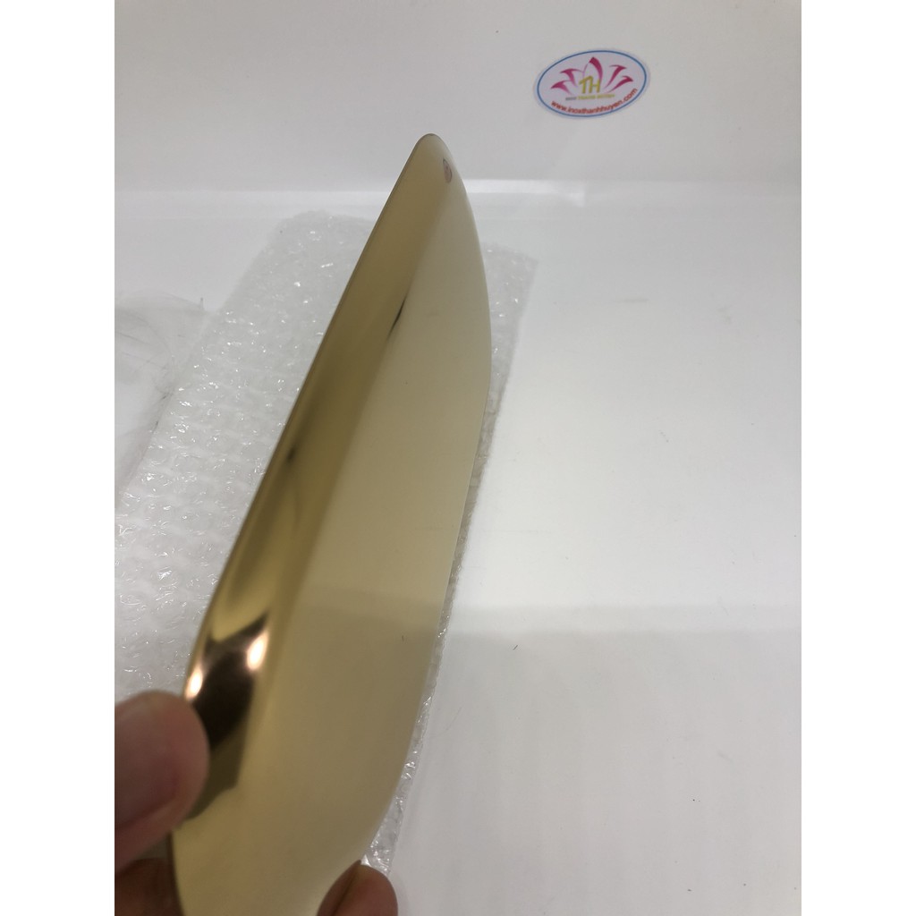 Đĩa tròn ovan vàng titan bóng inox 304 cao cấp size 28 dày nặng an toàn vệ sinh độ bền siêu cấp