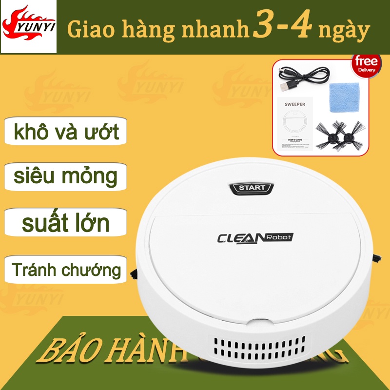 Robot hút bụi lau nhà 3 trong 1,máy lau nhà thông minh,4 động cơ,công suất 1200 mah,tự động phát hiện khi gặp các vật cả