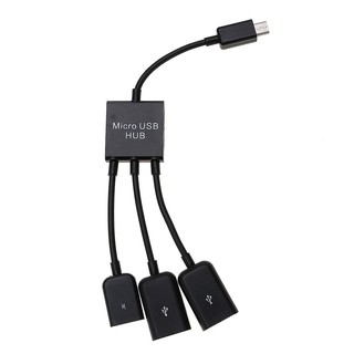 Micro USB to 2-Port USB 2.0 with 1-port Micro USB Charge HUB OTG Adapter New