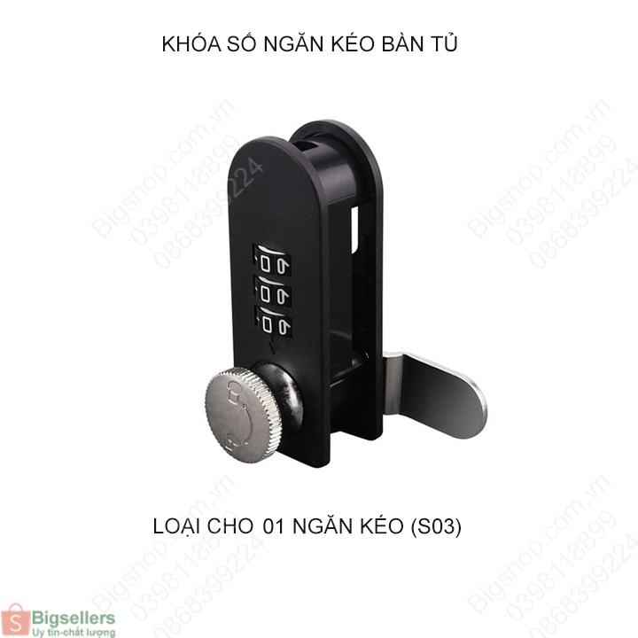 (Bigseller) Khóa số hộc tủ, ngăn kéo bàn loại đơn hoặc nhiều ngăn, tủ để đồ, có thể thay đổi mã số