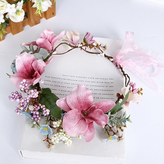 Băng Đô Cài Tóc Đính Hoa Và Nơ Thân Thiện Với Môi Trường Phong Cách Âu Mỹ Dùng Cho Cô Dâu