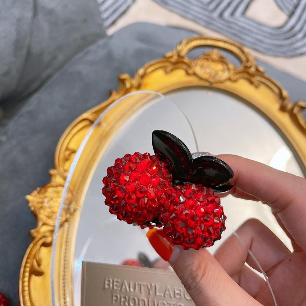 Kẹp Tóc Hình Trái Cherry Lấp Lánh Phong Cách Hàn Quốc Cho Nữ