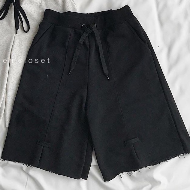 Quần short nữ JEMCLOSET vải lửng chất liệu da cá xẻ lai cá tính mặc đi chơi - 2388