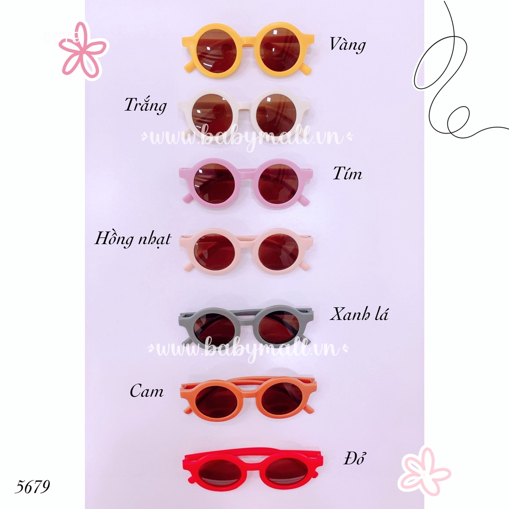 Kính Râm Trẻ Em Tròn Mờ Thích Hợp Cho Bé 1-8 Tuổi