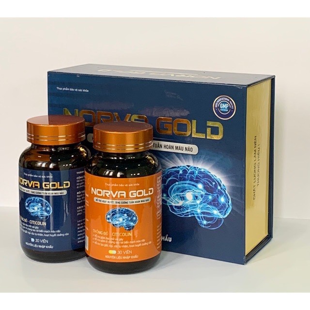 Bổ Não NORVA GOLD - Hộp 2 lọ *30 viên  - Hỗ trợ hoạt huyết, tăng cường tuần hoàn máu não